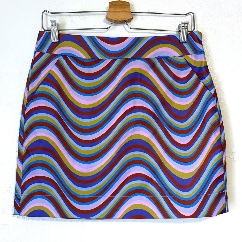 Loudmouth Ladies NWOT Retro Wavy Stripe Classic Golf Skort Size 4
